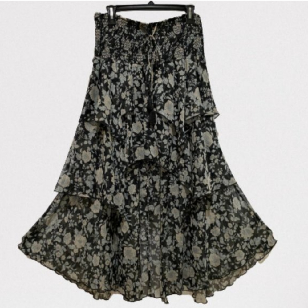 Beautiful black and blue ruffle skirt